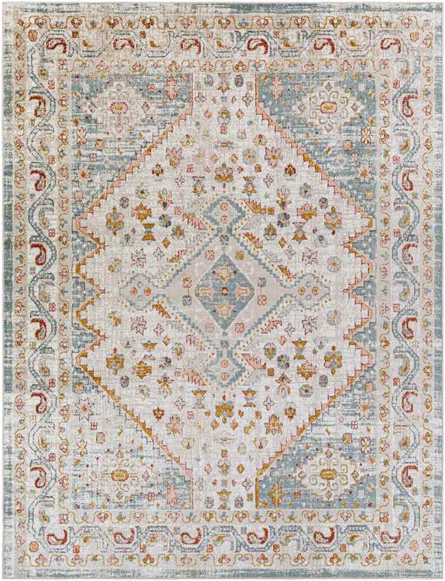 Holysloot Traditional Aqua Area Rug