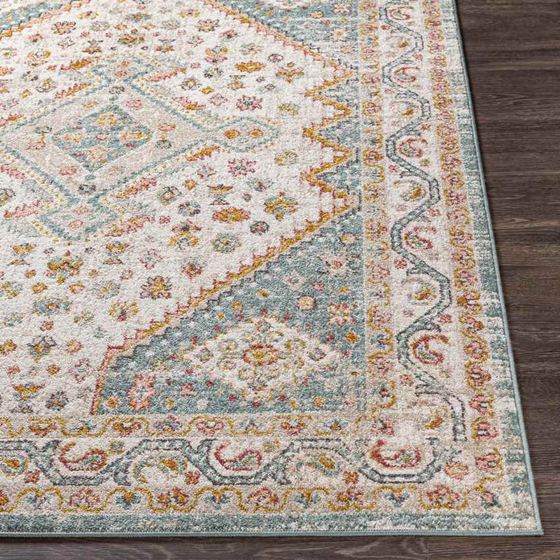 Holysloot Traditional Aqua Area Rug