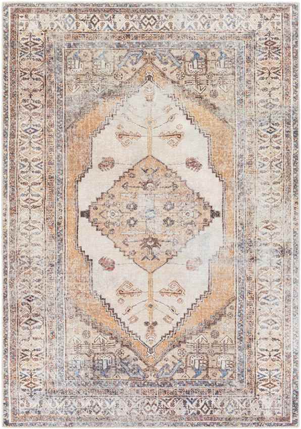 Kwadijk Traditional Camel Washable Area Rug