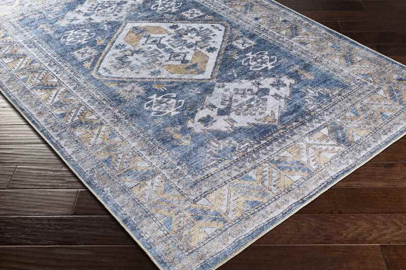 Langedijk Traditional Khaki Washable Area Rug