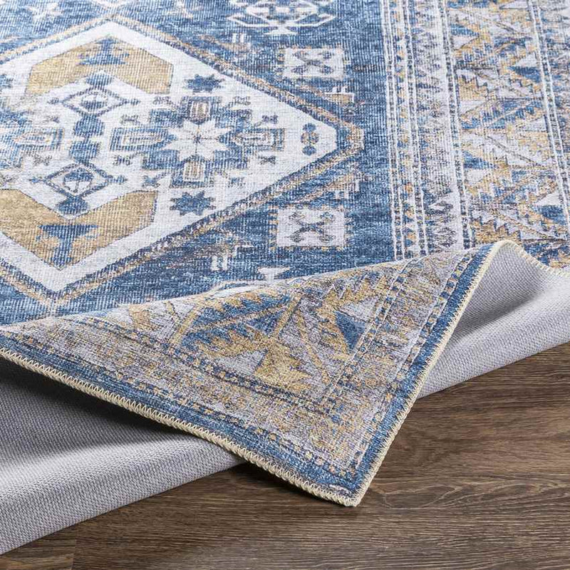 Langedijk Traditional Khaki Washable Area Rug