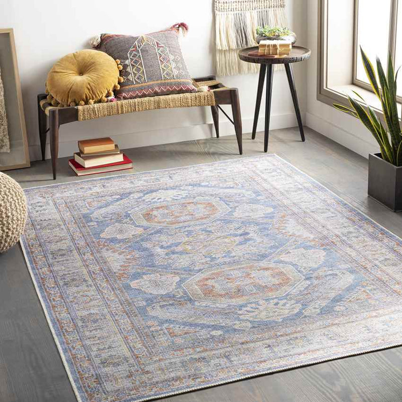 Langereis Traditional Khaki Washable Area Rug