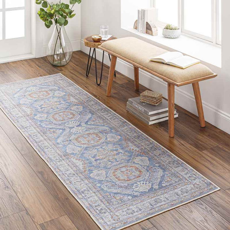 Langereis Traditional Khaki Washable Area Rug