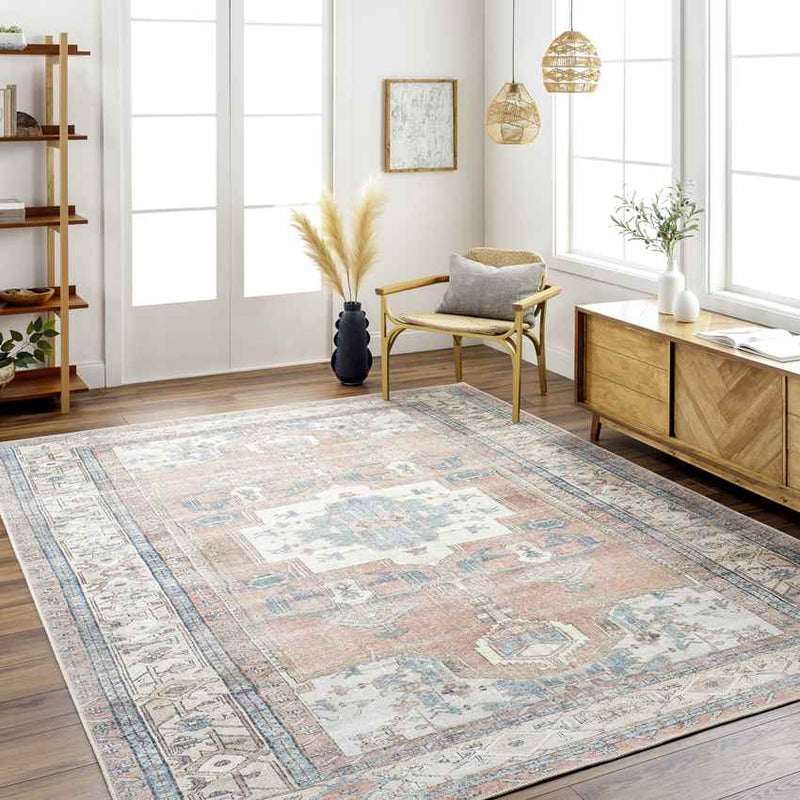 Leekerweg Traditional Charcoal Washable Area Rug