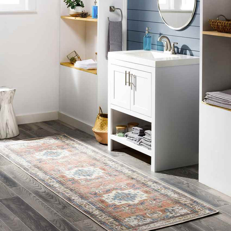 Leekerweg Traditional Charcoal Washable Area Rug