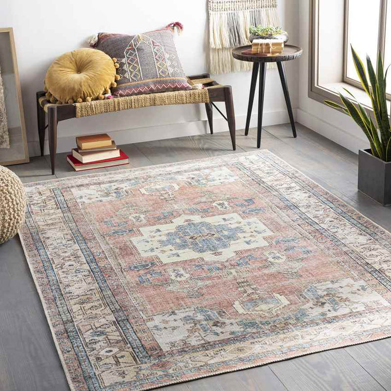 Leekerweg Traditional Charcoal Washable Area Rug