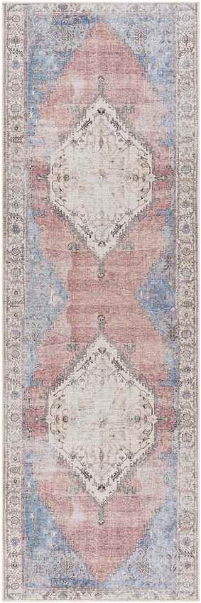 Leihoek Traditional Charcoal Washable Area Rug