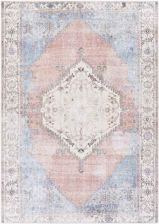 Leihoek Traditional Charcoal Washable Area Rug