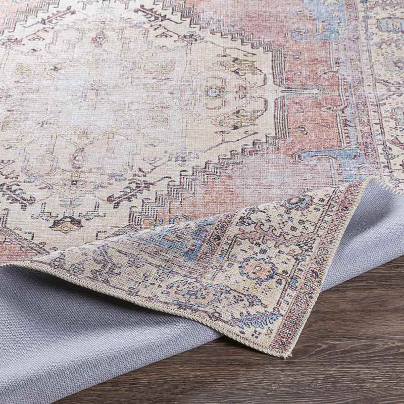 Leihoek Traditional Charcoal Washable Area Rug