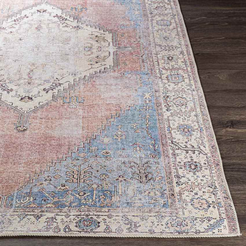 Leihoek Traditional Charcoal Washable Area Rug