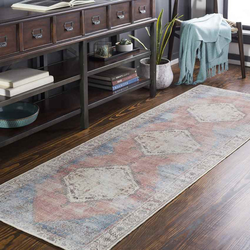 Leihoek Traditional Charcoal Washable Area Rug