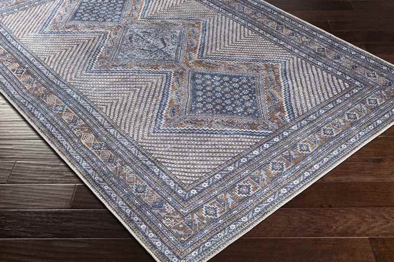 Limmen Traditional Navy Washable Area Rug