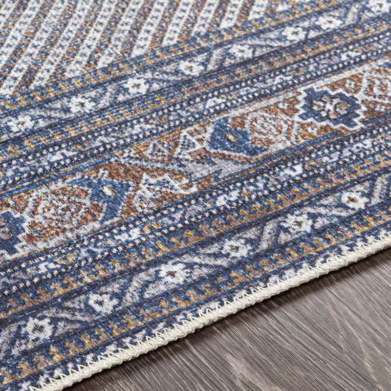 Limmen Traditional Navy Washable Area Rug