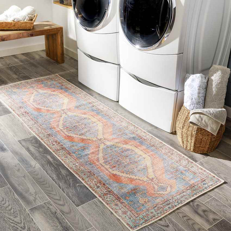 Middelie Traditional Medium Gray Washable Area Rug