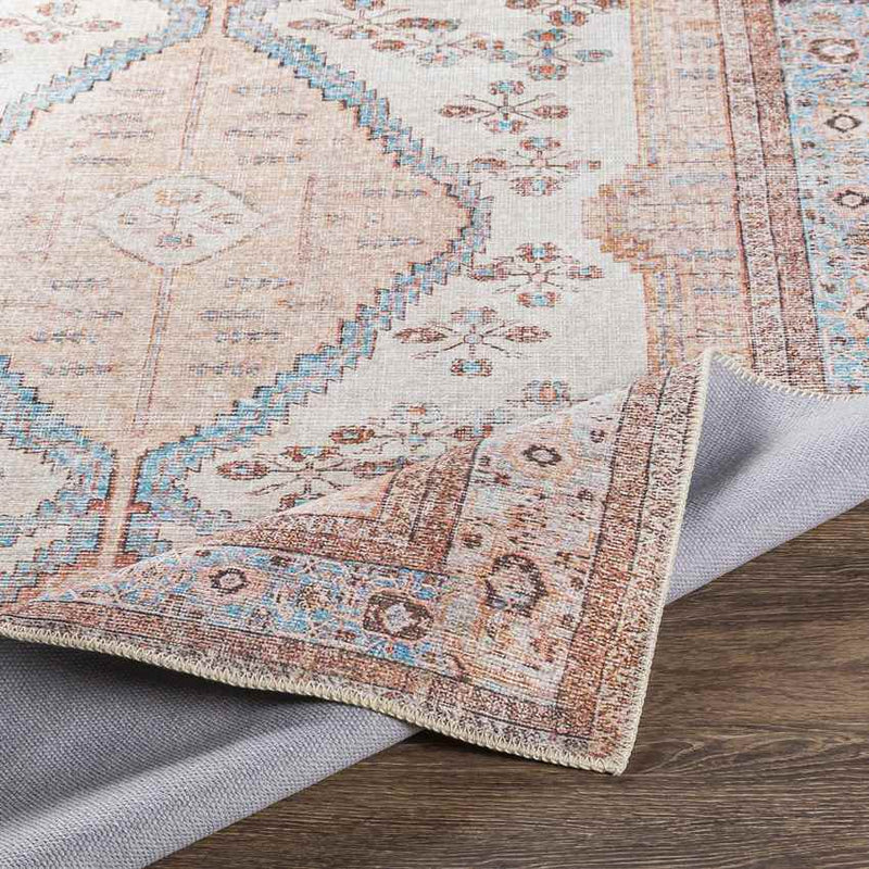 Midwoud Traditional Blush Washable Area Rug