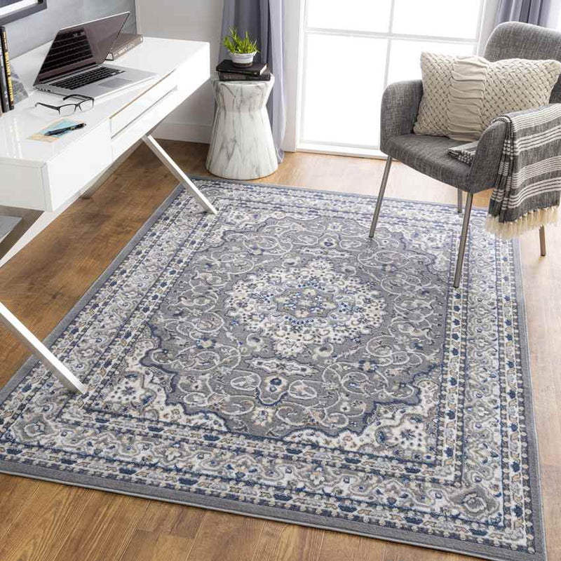 Belvert Traditional Medium Gray Area Rug