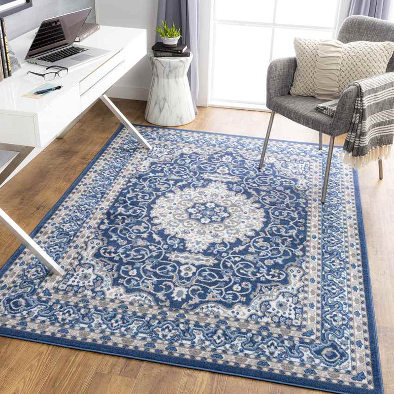 Belvert Traditional Navy Area Rug