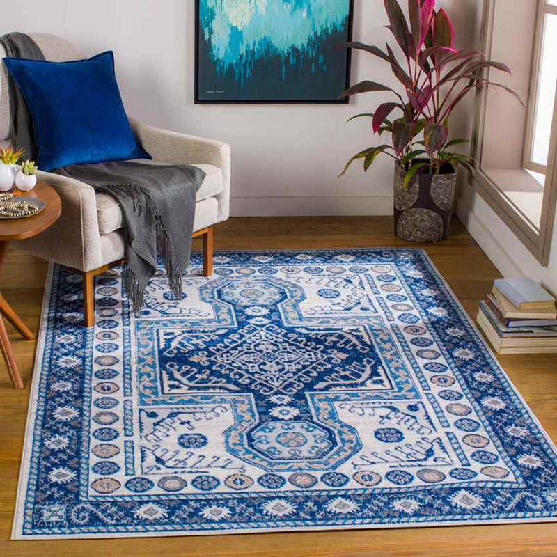 Beukelaar Traditional Blue Area Rug