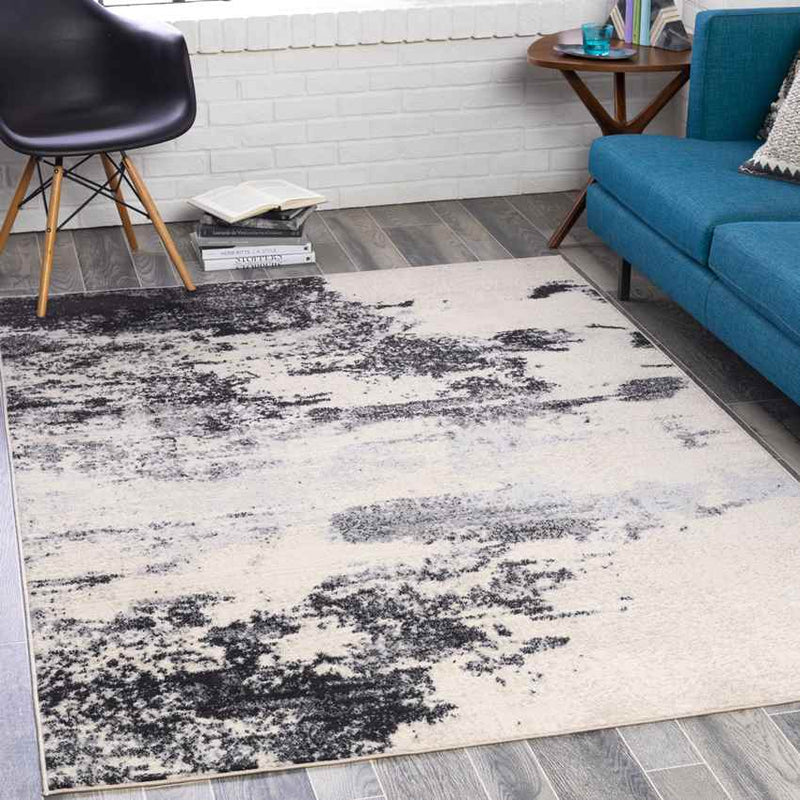 Erp Modern Black Area Rug