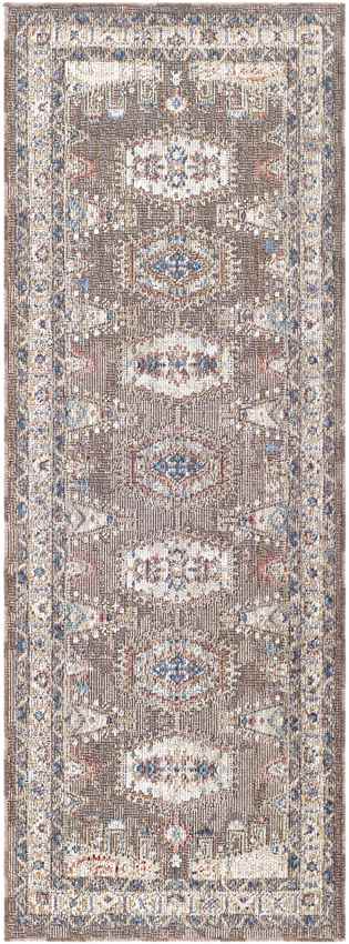 Grave Traditional Dark Brown Area Rug