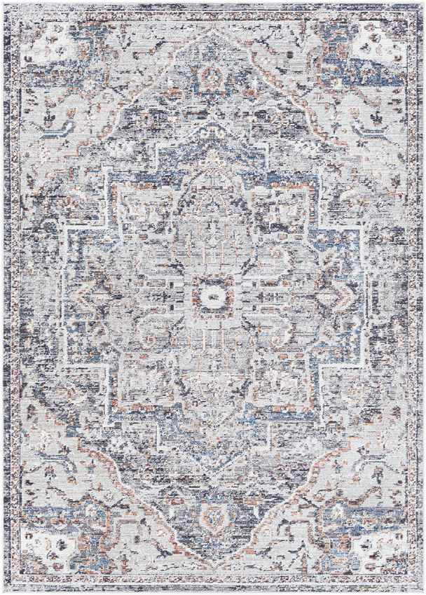 Grotel Traditional Charcoal Area Rug