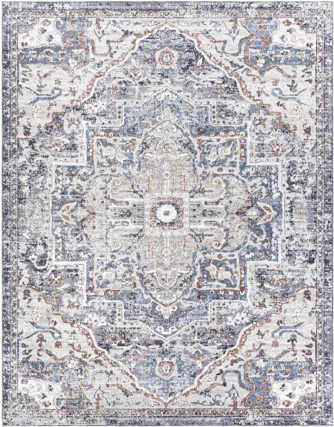 Grotel Traditional Charcoal Area Rug