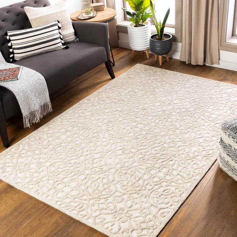 Haghorst Traditional Cream Area Rug