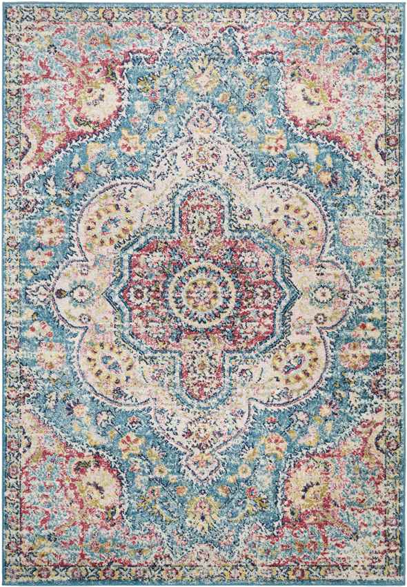 Lola Traditional Sky Blue Area Rug