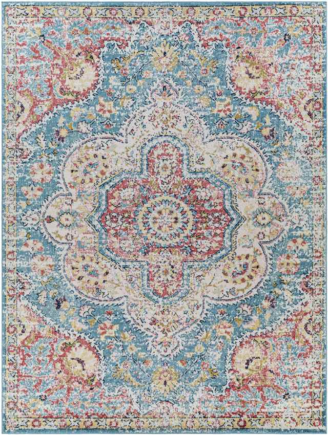 Lola Traditional Sky Blue Area Rug