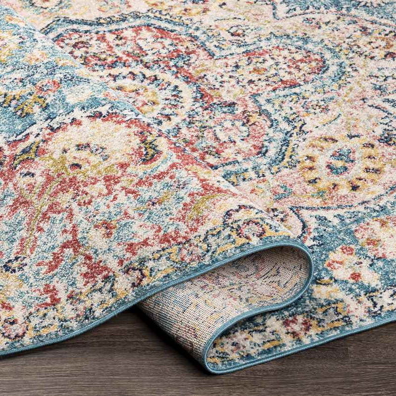 Lola Traditional Sky Blue Area Rug