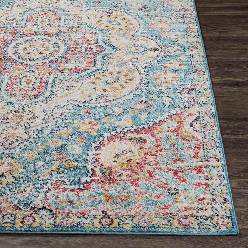 Lola Traditional Sky Blue Area Rug