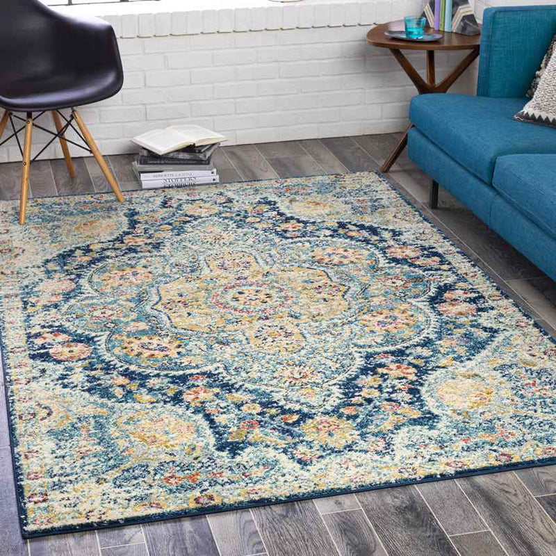 Lola Traditional Navy Area Rug