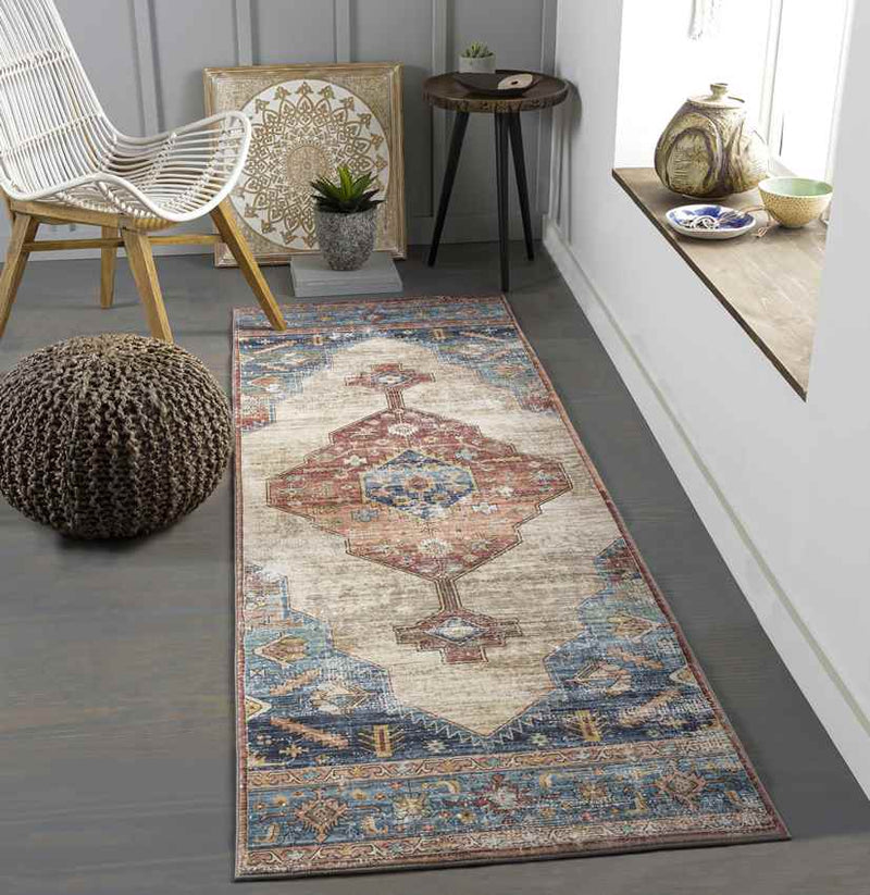 Heesch Traditional Navy Area Rug