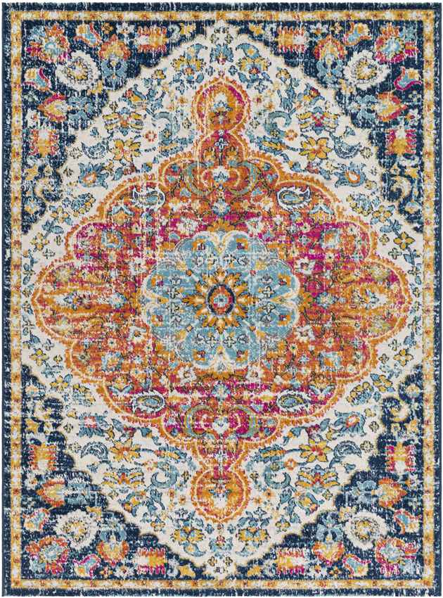 Horzik Traditional Bright Orange Area Rug