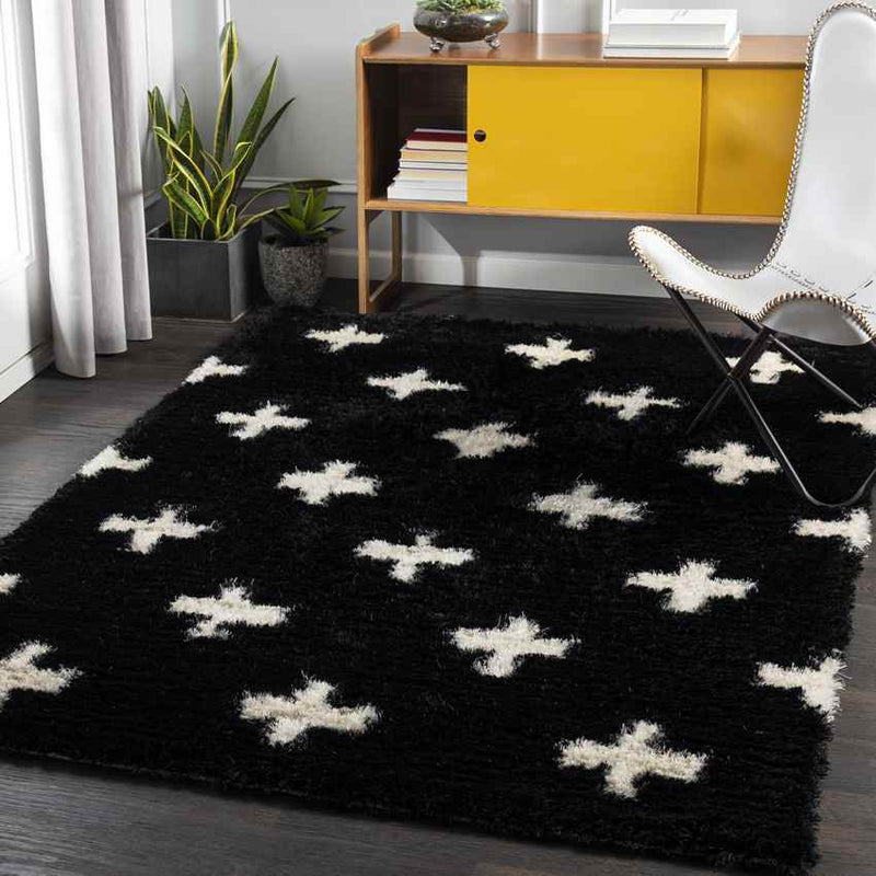 Kapeleind Modern Black Area Rug