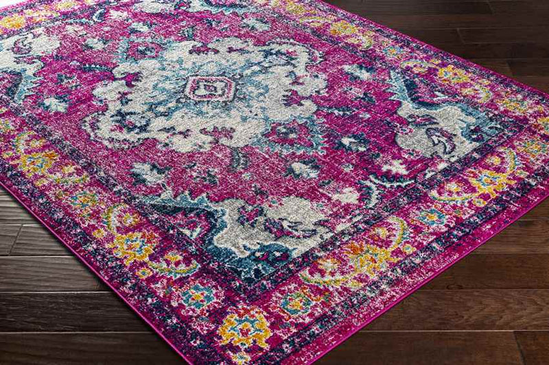 Kreijl Traditional Bright Pink Area Rug