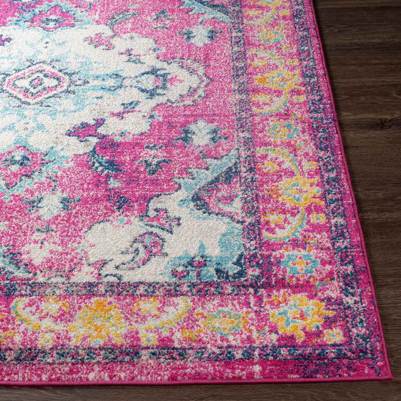 Kreijl Traditional Bright Pink Area Rug