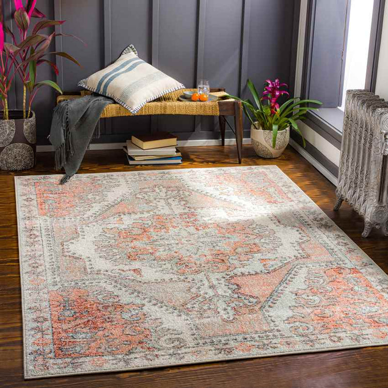 Kuivezand Traditional Orange Clay Area Rug