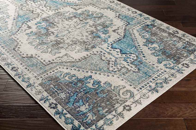 Kuivezand Traditional Teal Area Rug