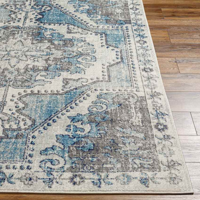 Kuivezand Traditional Teal Area Rug