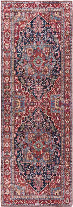 Linden Traditional Bright Red Area Rug