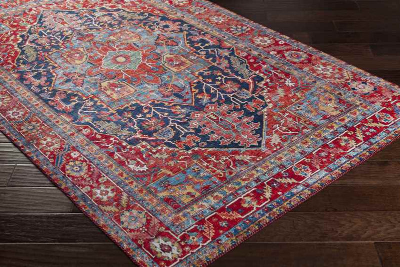 Linden Traditional Bright Red Area Rug