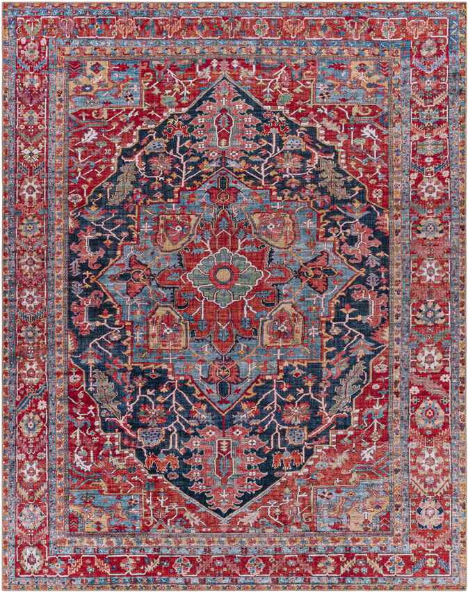 Linden Traditional Bright Red Area Rug