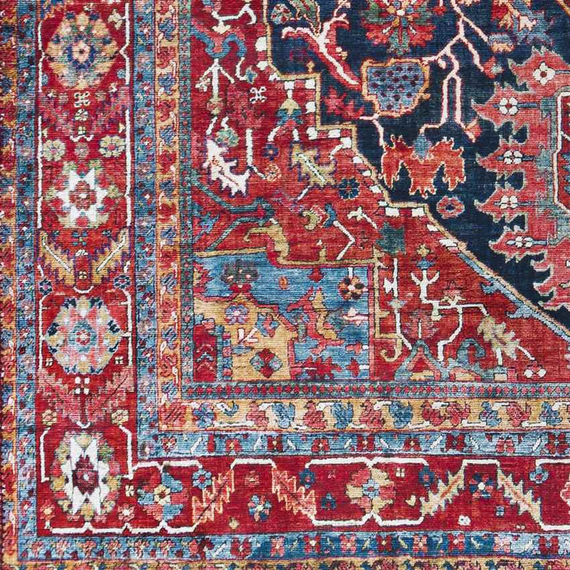 Linden Traditional Bright Red Area Rug