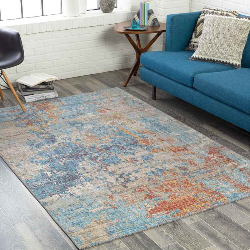 Lithoijen Modern Teal Area Rug