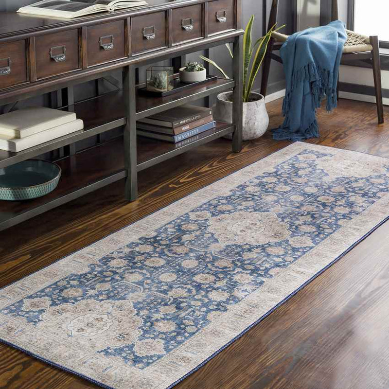 Loeswijk Traditional Blue Area Rug