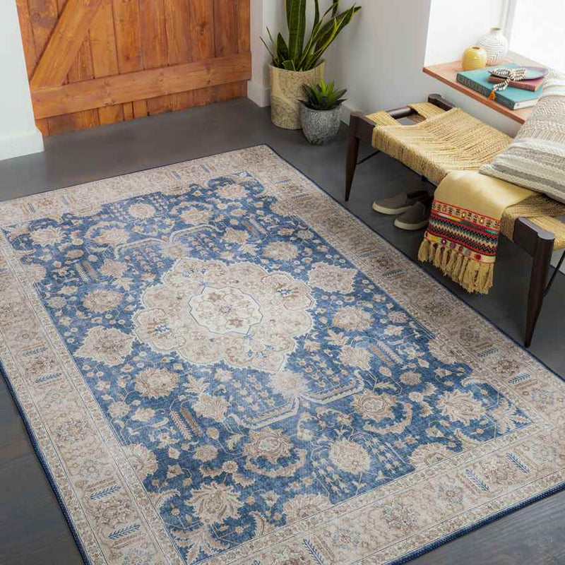 Loeswijk Traditional Blue Area Rug