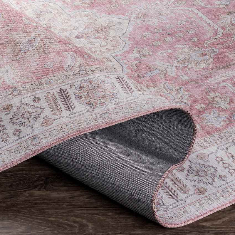 Loeswijk Traditional Pale Pink Area Rug