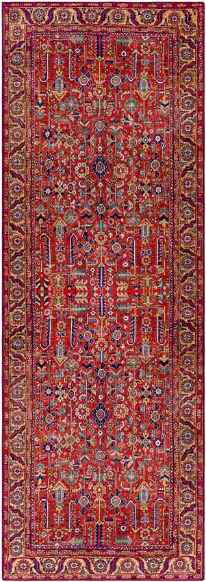 Loveren Traditional Bright Red Area Rug