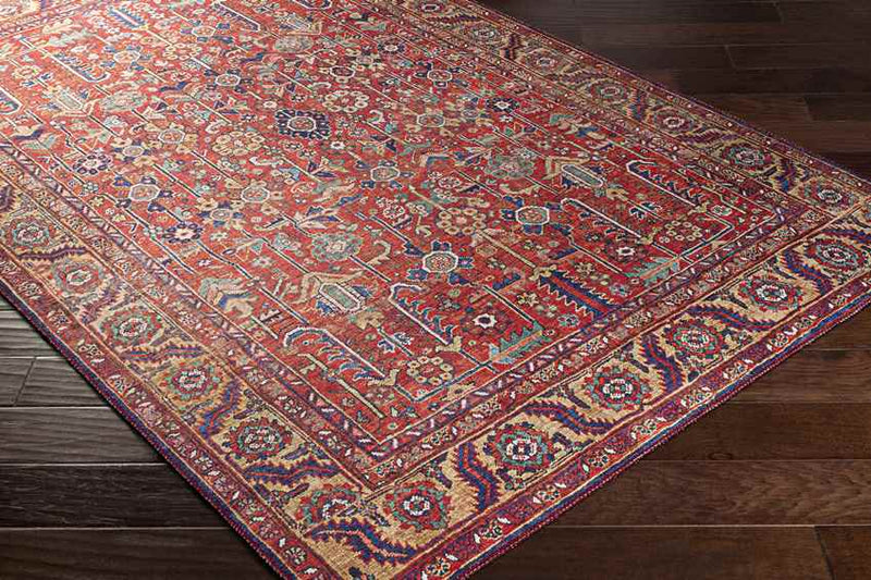 Loveren Traditional Bright Red Area Rug